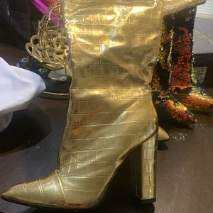 Gold Fashion Nova boots